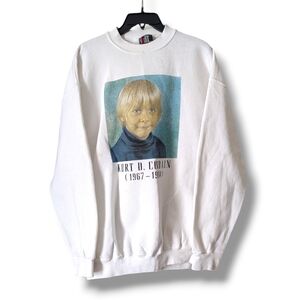 SOLD - 1994 Kurt Cobain Kid Memorial Sweatshirt GIANT